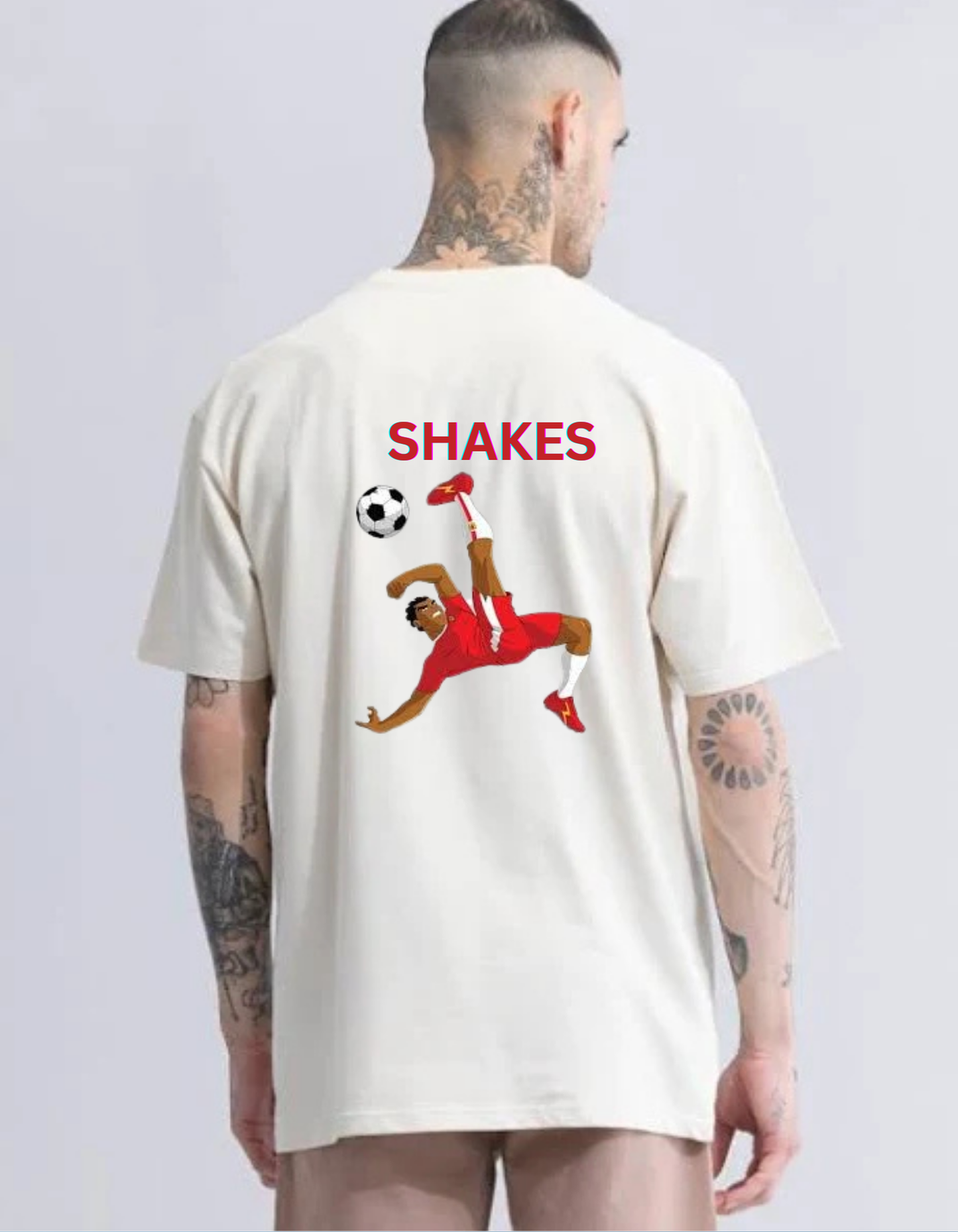 Shakes Off- White man Oversized Vagabondus Cartoon T-shirt