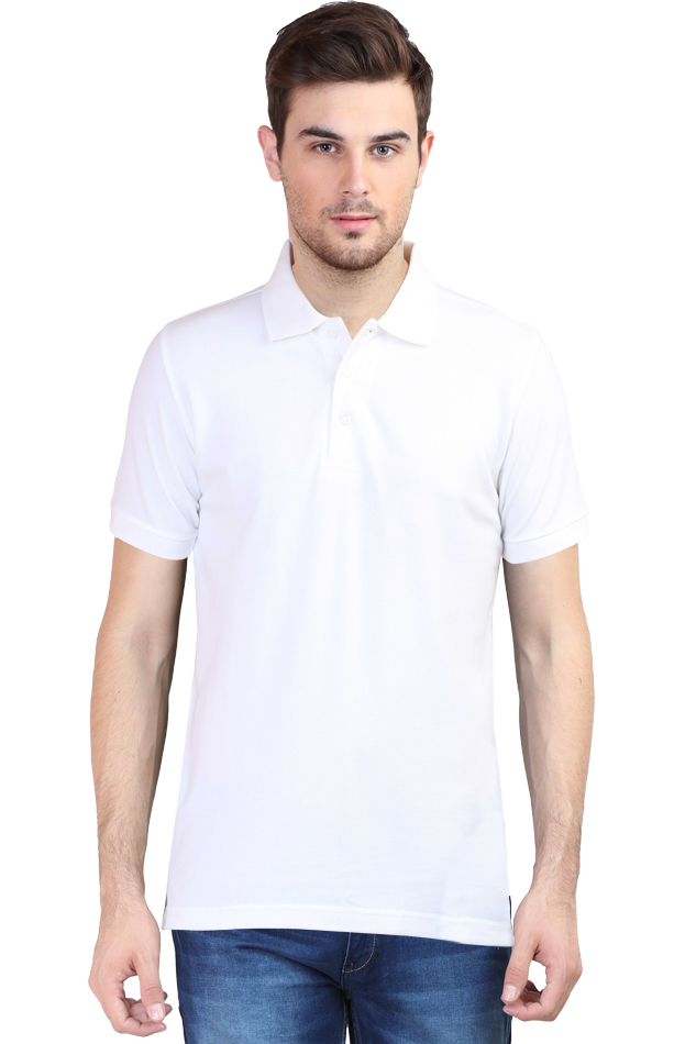 Vagabond Men White Polo Half- Sleeve T-shirt