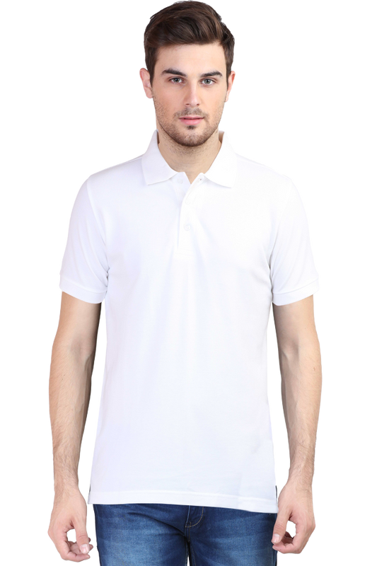 Vagabond Men White Polo Half- Sleeve T-shirt