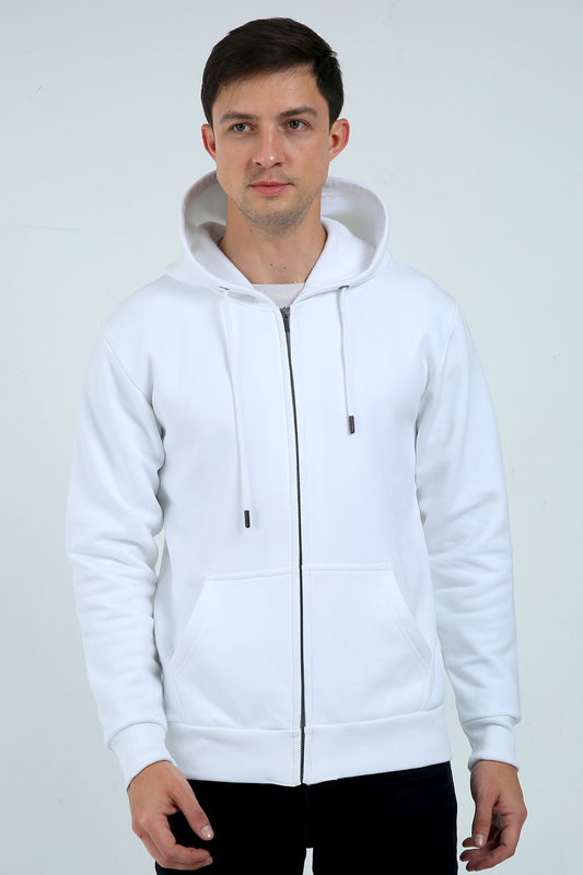 Vagabond White  Unisex Heavyweight Zip Hoodie