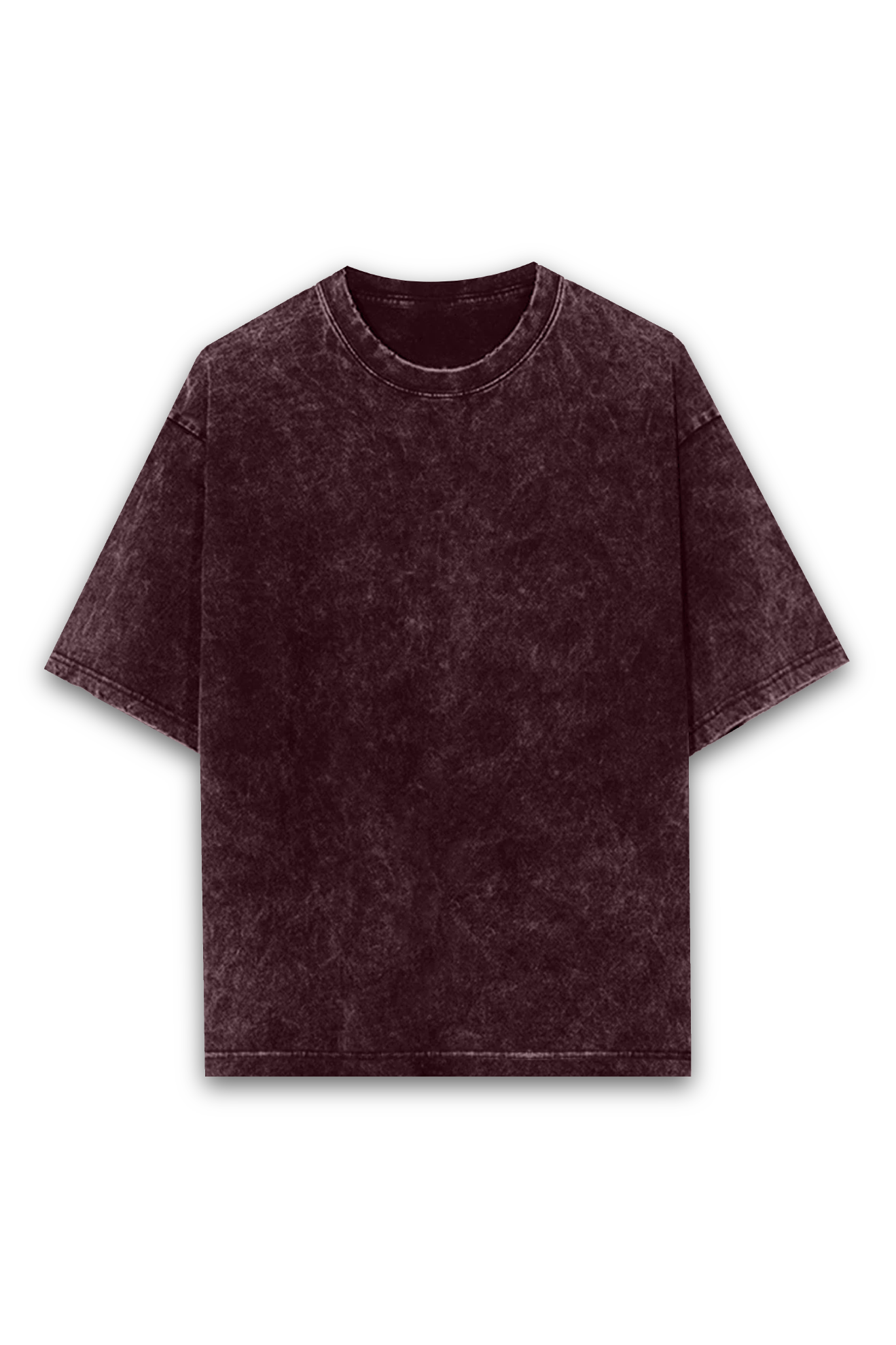 Unisex Maroon Acid Wash Oversized Classic T-shirt