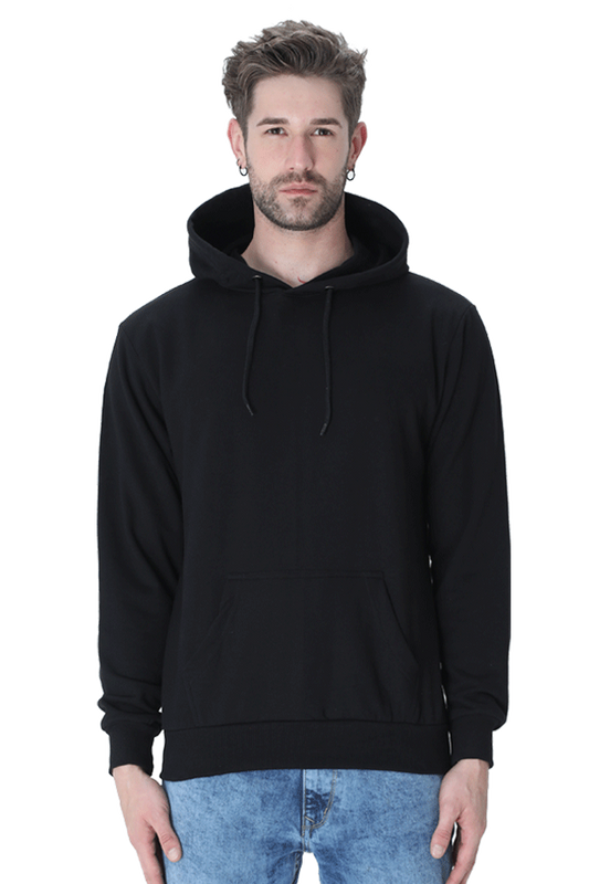 Vagabond Us Black Unisex Solid Hooded Sweatshirt