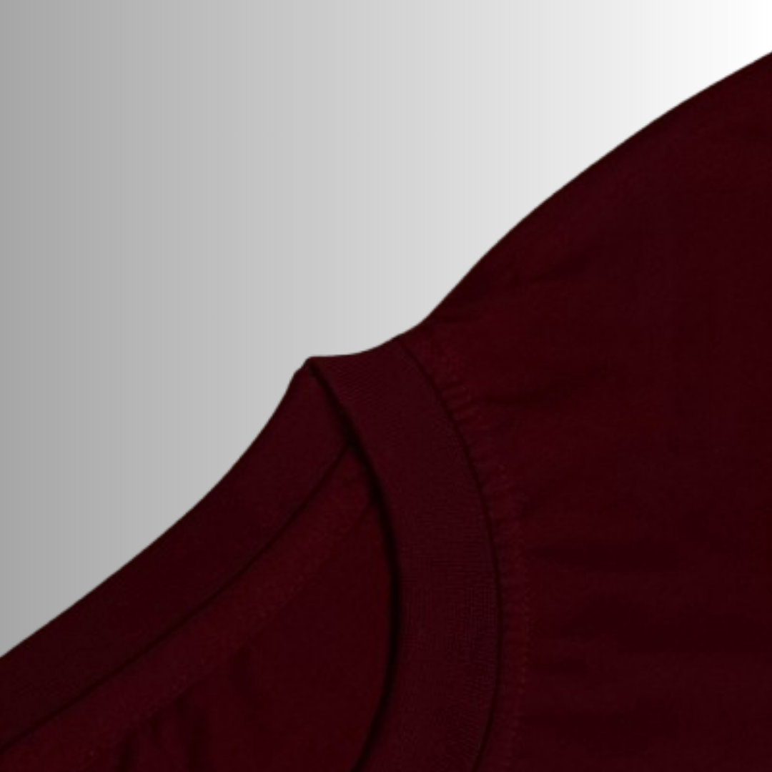 Basics Regular-Fit Maroon Round-Neck Cotton T-shirt