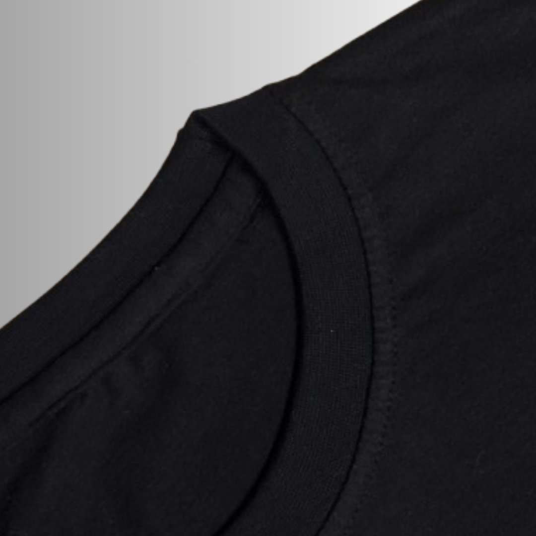 Basics Regular-Fit Black Round-Neck Cotton T-shirt