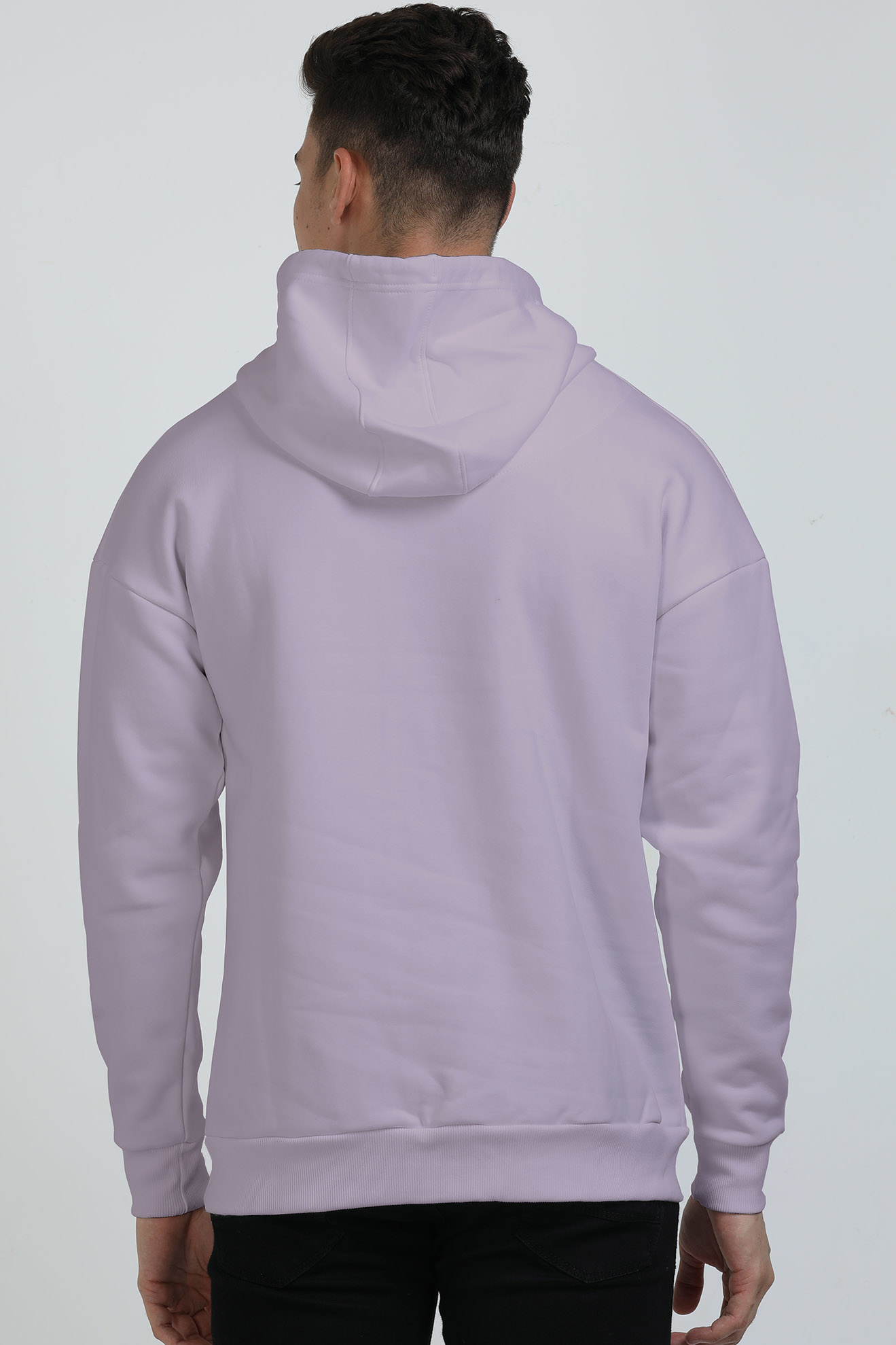 Premium Heavyweight Oversized Vagabond Us  Lavender Embroided Hooded Sweatshirt