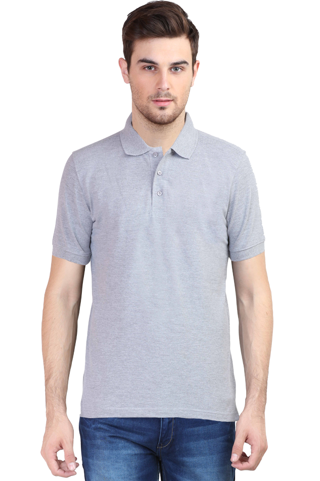 Vagabond Men Grey Polo Half- Sleeve T-shirt