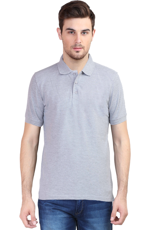 Vagabond Men Grey Polo Half- Sleeve T-shirt