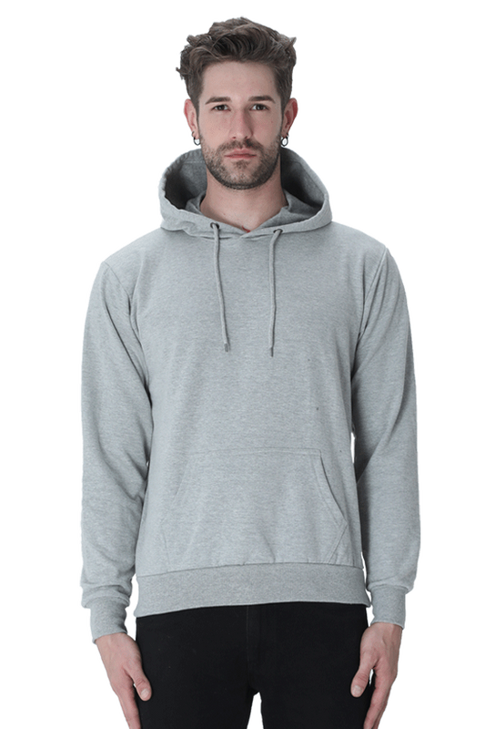 Vagabond Us Grey  Unisex Solid Hooded Sweatshirt