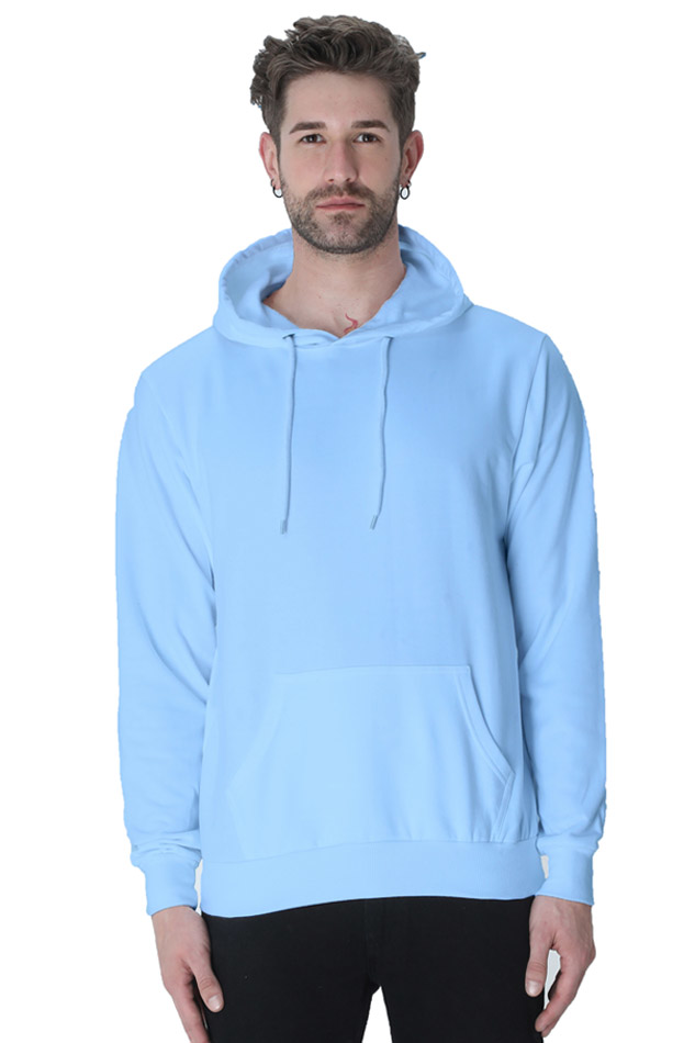 Vagabond Us Baby Blue  Unisex Solid Hooded Sweatshirt