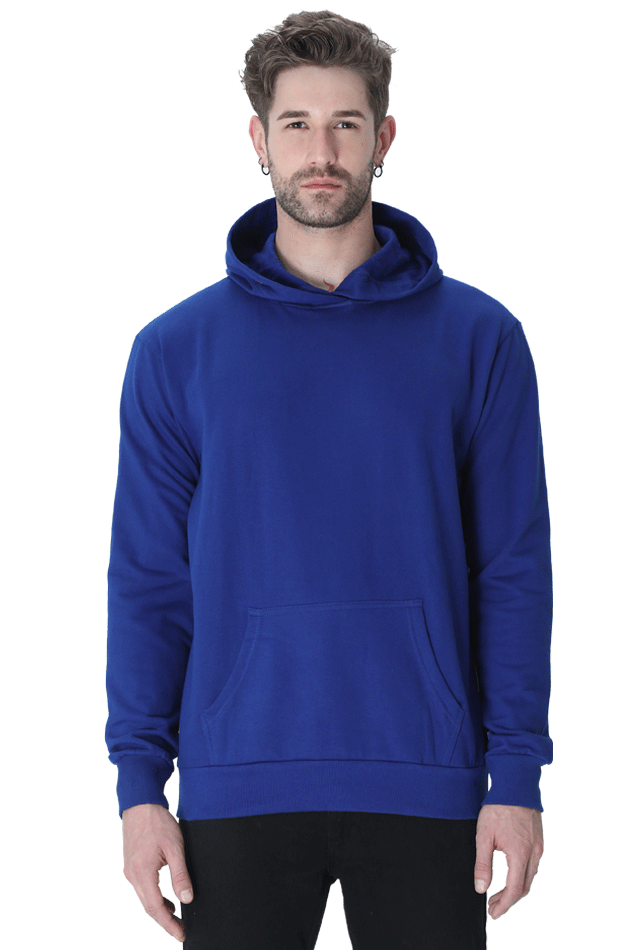 Vagabond Us Royal Blue Unisex Solid Hooded Sweatshirt