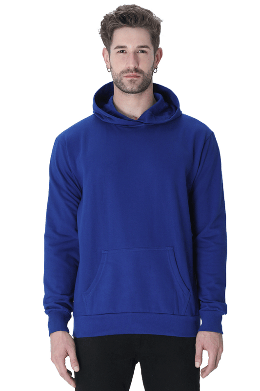 Vagabond Us Royal Blue Unisex Solid Hooded Sweatshirt