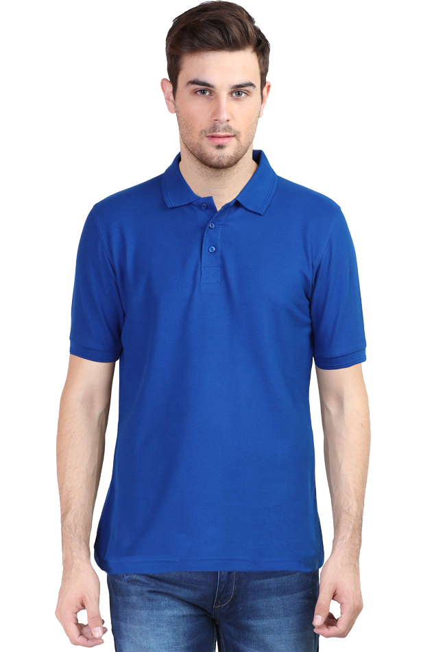 Vagabond Men Royal Blue Polo Half- Sleeve T-shirt