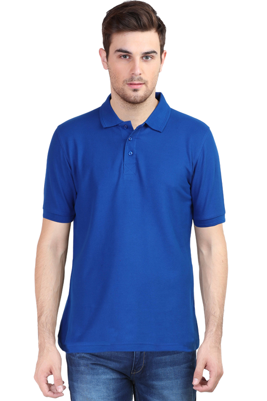 Vagabond Men Royal Blue Polo Half- Sleeve T-shirt