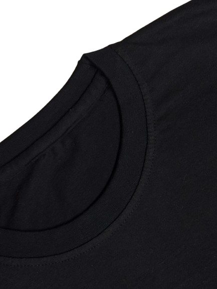 Oversized Drop Shoulder Round Neck Black Cotton T-Shirt with Sanskrit Typography - बालस्य मूलं विज्ञानं