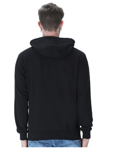 Vagabond Us Black Unisex Solid Hooded Sweatshirt