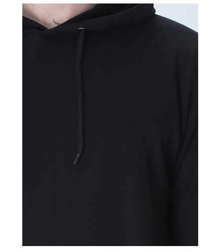 Vagabond Us Black Unisex Solid Hooded Sweatshirt