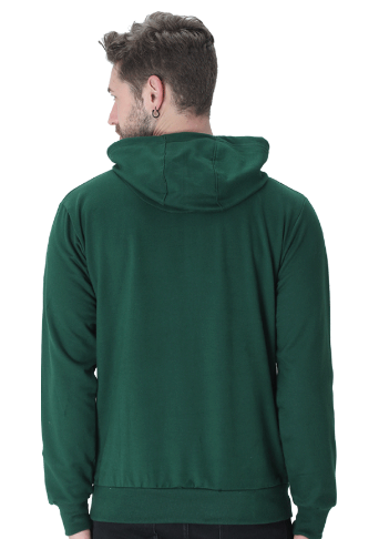 Vagabond Us Green Unisex Solid Hooded Sweatshirt