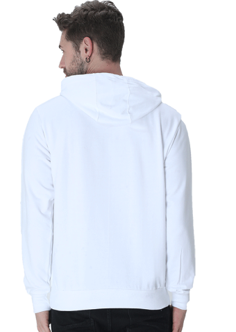 Vagabond Us White Unisex Solid Hooded Sweatshirt