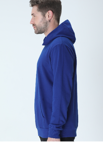 Vagabond Us Royal Blue Unisex Solid Hooded Sweatshirt