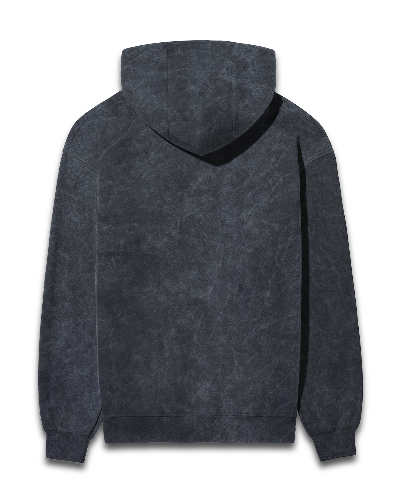 Vagabond Us  Navy Blue Unisex Acid Wash Hooded Sweatshirt