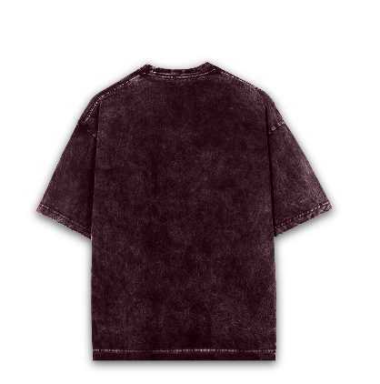 Unisex Maroon Acid Wash Oversized Classic T-shirt