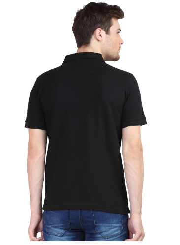 Vagabond Men Black Polo Half- Sleeve T-shirt