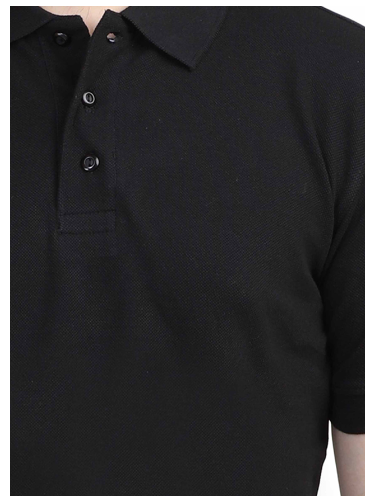 Vagabond Men Black Polo Half- Sleeve T-shirt