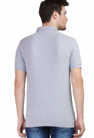 Vagabond Men Grey Polo Half- Sleeve T-shirt