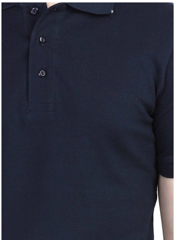 Vagabond Men Navy Blue Polo Half- Sleeve T-shirt