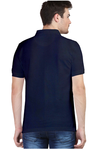 Vagabond Men Navy Blue Polo Half- Sleeve T-shirt