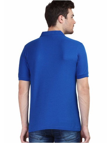 Vagabond Men Royal Blue Polo Half- Sleeve T-shirt