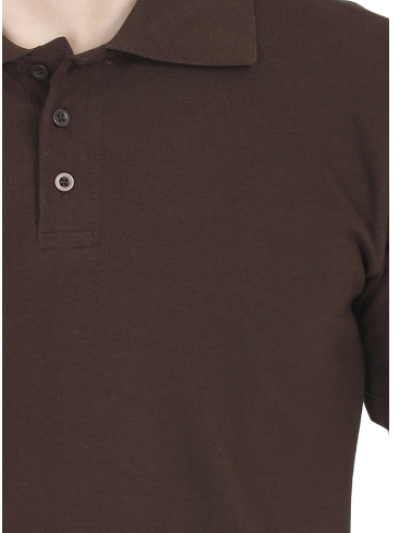 Vagabond Men Coffee Brown Polo Half- Sleeve T-shirt