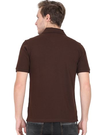 Vagabond Men Coffee Brown Polo Half- Sleeve T-shirt